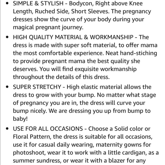 Maternity bodycon dress super expandable comfy red - Picture 8 of 8
